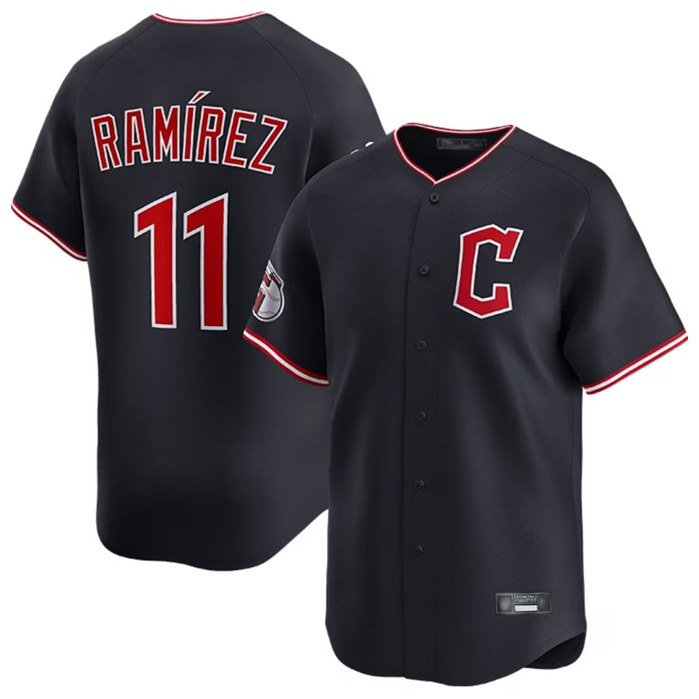 Jamed C.Guardians #11 Jose Ramirez Player Navy Limited Home Stitched Jerseys