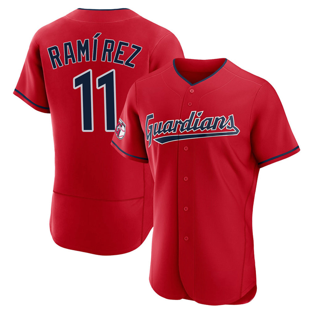 Jamed C.Guardians #11 Jose Ramirez Player Red Limited Elite Home Stitched Jerseys
