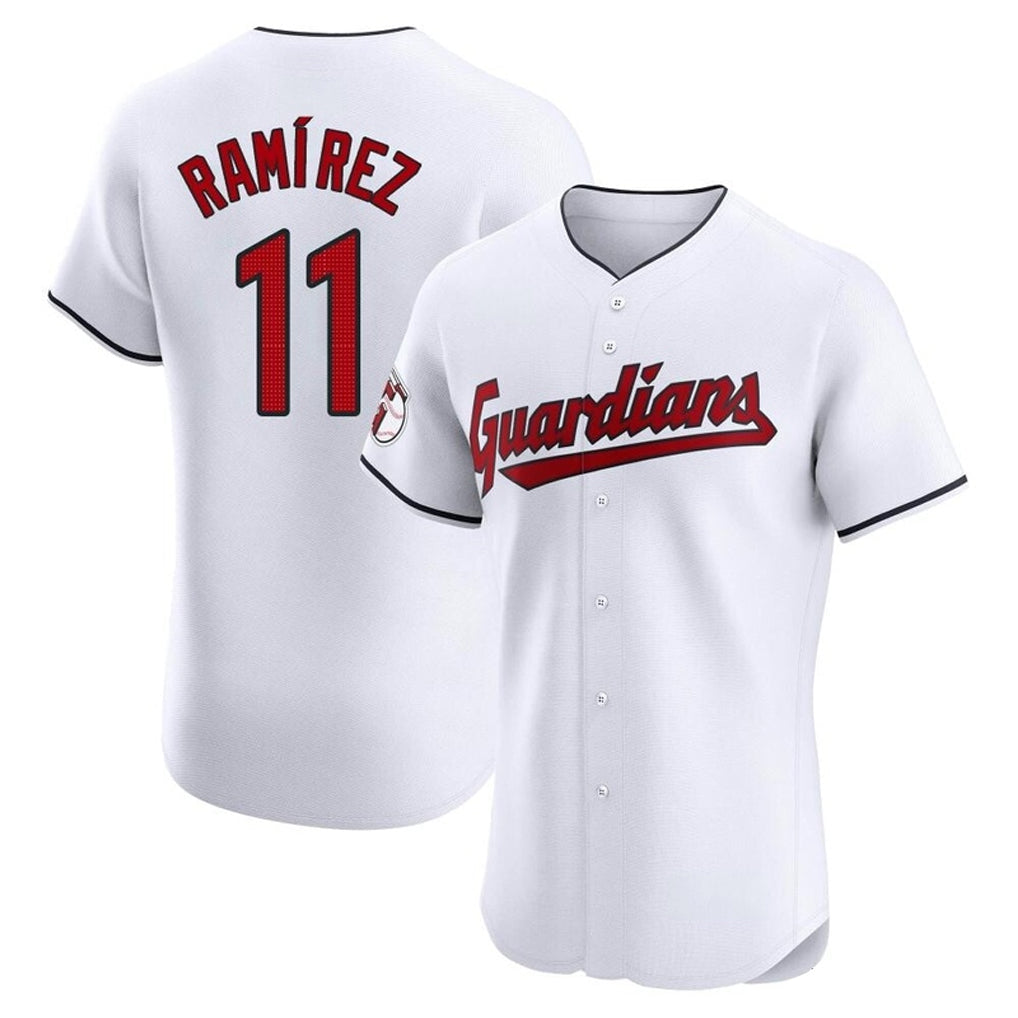 Jamed C.Guardians #11 Jose Ramirez Player White Limited Elite Home Stitched Jerseys