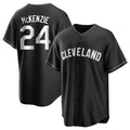 Jamed C.Guardians #24 Triston McKenzie Player Black Home Game Stitched Jerseys