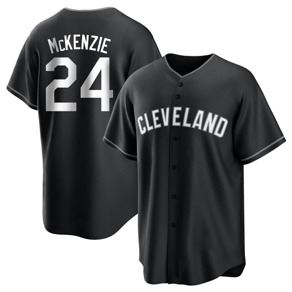 Jamed C.Guardians #24 Triston McKenzie Player Black Home Game Stitched Jerseys