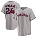 Jamed C.Guardians #24 Triston McKenzie Player Gray Game Home Stitched Jerseys