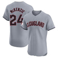 Jamed C.Guardians #24 Triston McKenzie Player Gray Road Limited Elite Home Stitched Jerseys