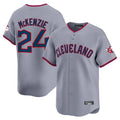 Jamed C.Guardians #24 Triston McKenzie Player Gray Road Limited Home Game Stitched Jerseys