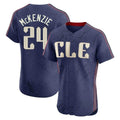 Jamed C.Guardians #24 Triston McKenzie Player Navy City Connect Limited Elite Home Stitched Jerseys