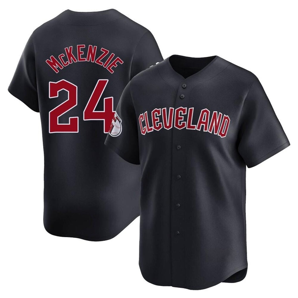 Jamed C.Guardians #24 Triston McKenzie Player Navy Limited Home Game Stitched Jerseys