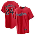 Jamed C.Guardians #24 Triston McKenzie Player Red Home Game Stitched Jerseys