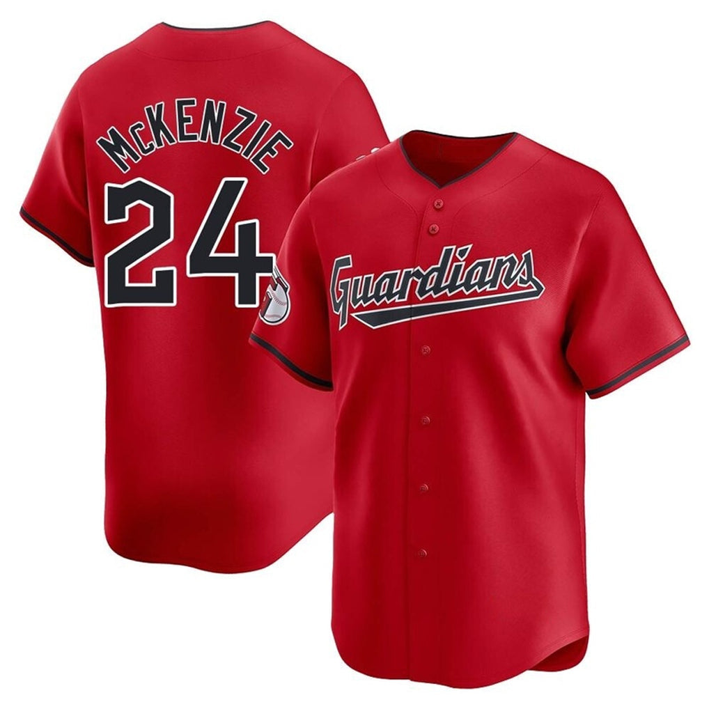 Jamed C.Guardians #24 Triston McKenzie Player Red Limited Home Stitched Jerseys