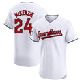 Jamed C.Guardians #24 Triston McKenzie Player White Limited Elite Home Stitched Jerseys