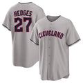 Jamed C.Guardians #27 Austin Hedges Player Gray Game Home Stitched Jerseys