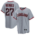 Jamed C.Guardians #27 Austin Hedges Player Gray Home Game Stitched Jerseys