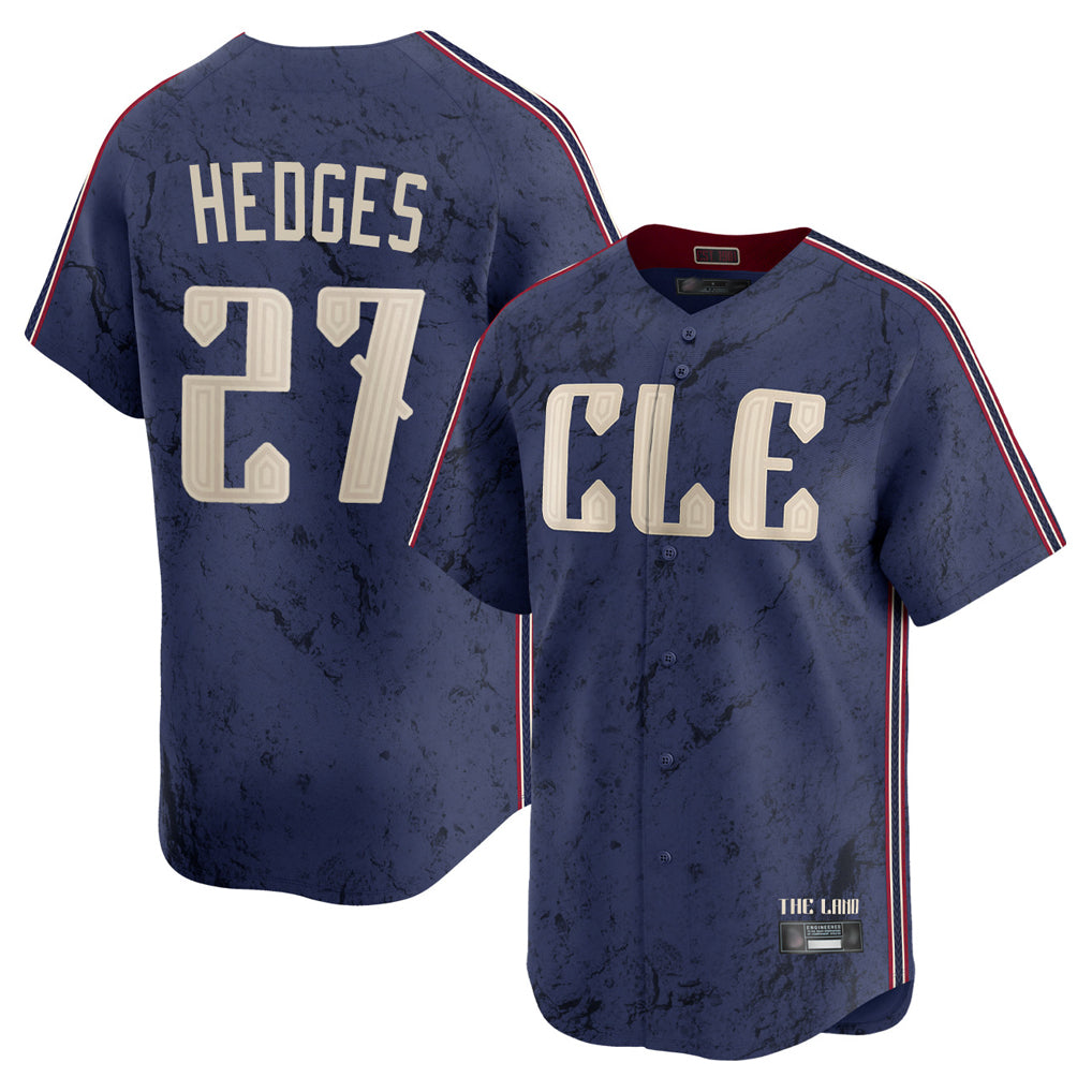 Jamed C.Guardians #27 Austin Hedges Player Navy City Connect Limited Home Stitched Jerseys