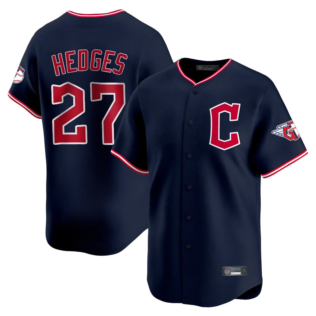 Jamed C.Guardians #27 Austin Hedges Player Navy Limited Home Stitched Jerseys
