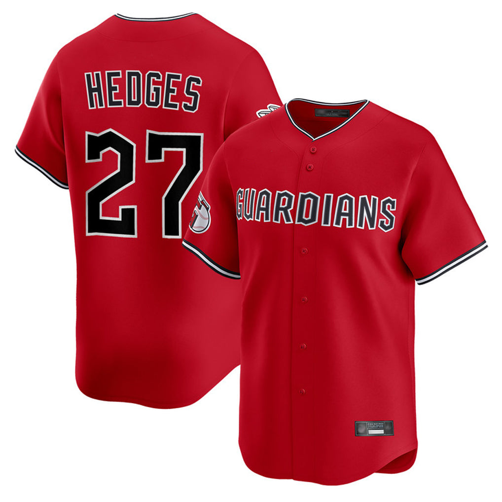 Jamed C.Guardians #27 Austin Hedges Player Red Limited Home Stitched Jerseys