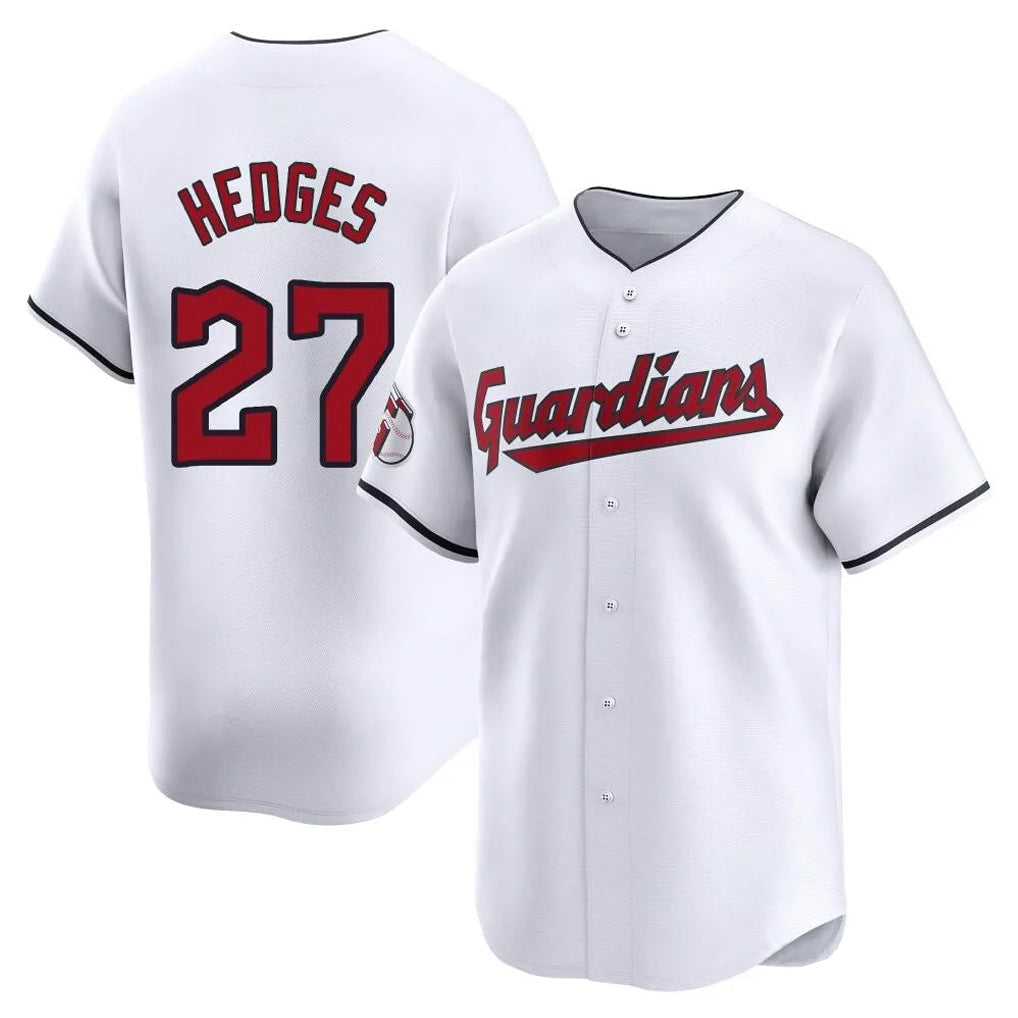 Jamed C.Guardians #27 Austin Hedges Player White Limited Home Stitched Jerseys