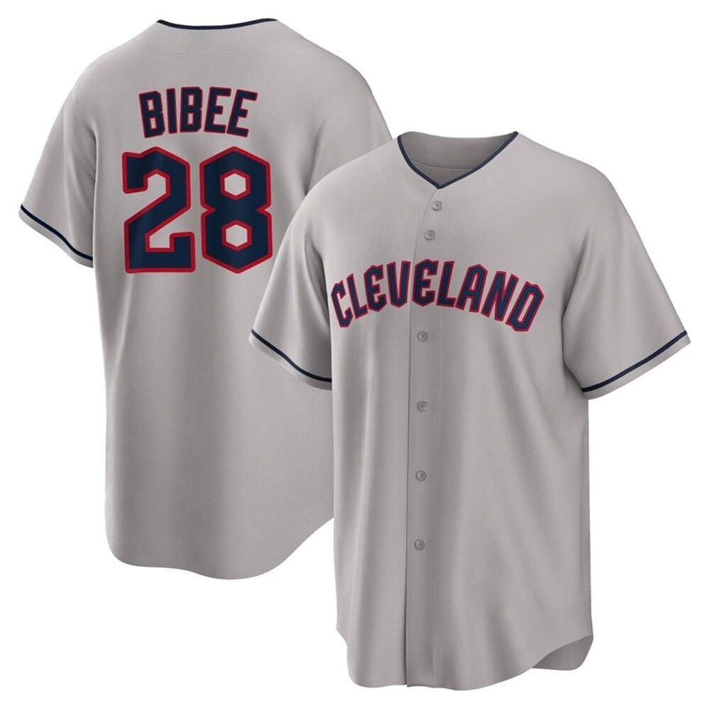 Jamed C.Guardians #28 Tanner Bibee Player Gray Game Home Stitched Jerseys