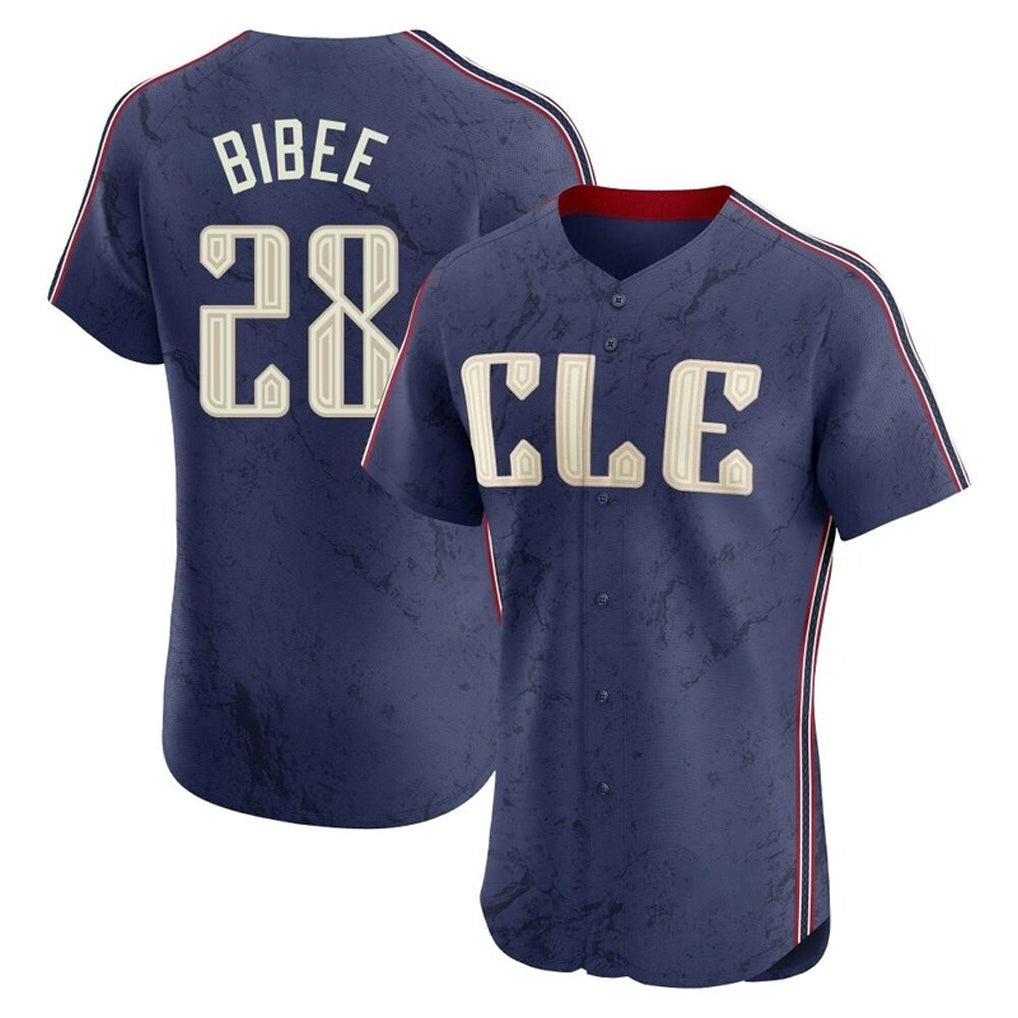 Jamed C.Guardians #28 Tanner Bibee Player Navy City Connect Limited Elite Home Stitched Jerseys