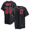 Jamed C.Guardians #28 Tanner Bibee Player Navy Home Game Stitched Jerseys