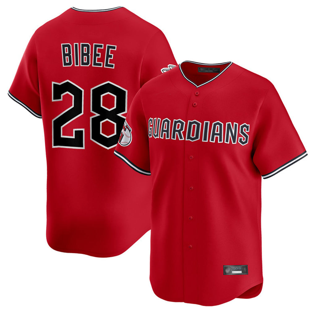 Jamed C.Guardians #28 Tanner Bibee Player Red Limited Home Stitched Jerseys
