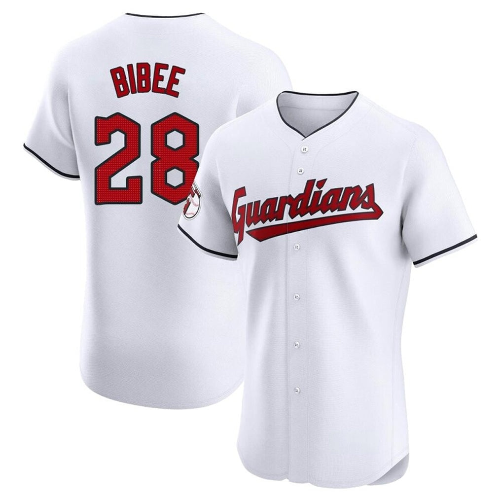 Jamed C.Guardians #28 Tanner Bibee Player White Limited Elite Home Stitched Jerseys