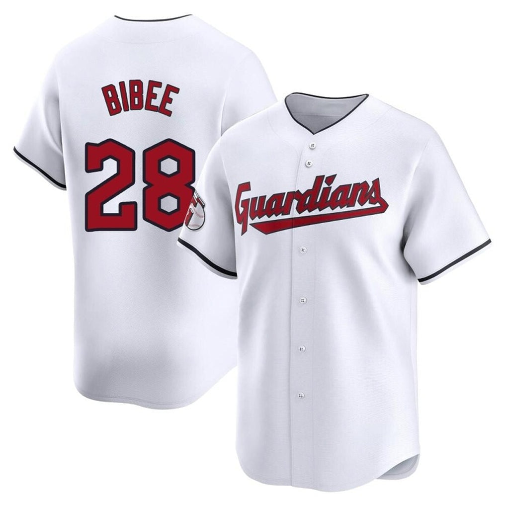 Jamed C.Guardians #28 Tanner Bibee Player White Limited Home Stitched Jerseys