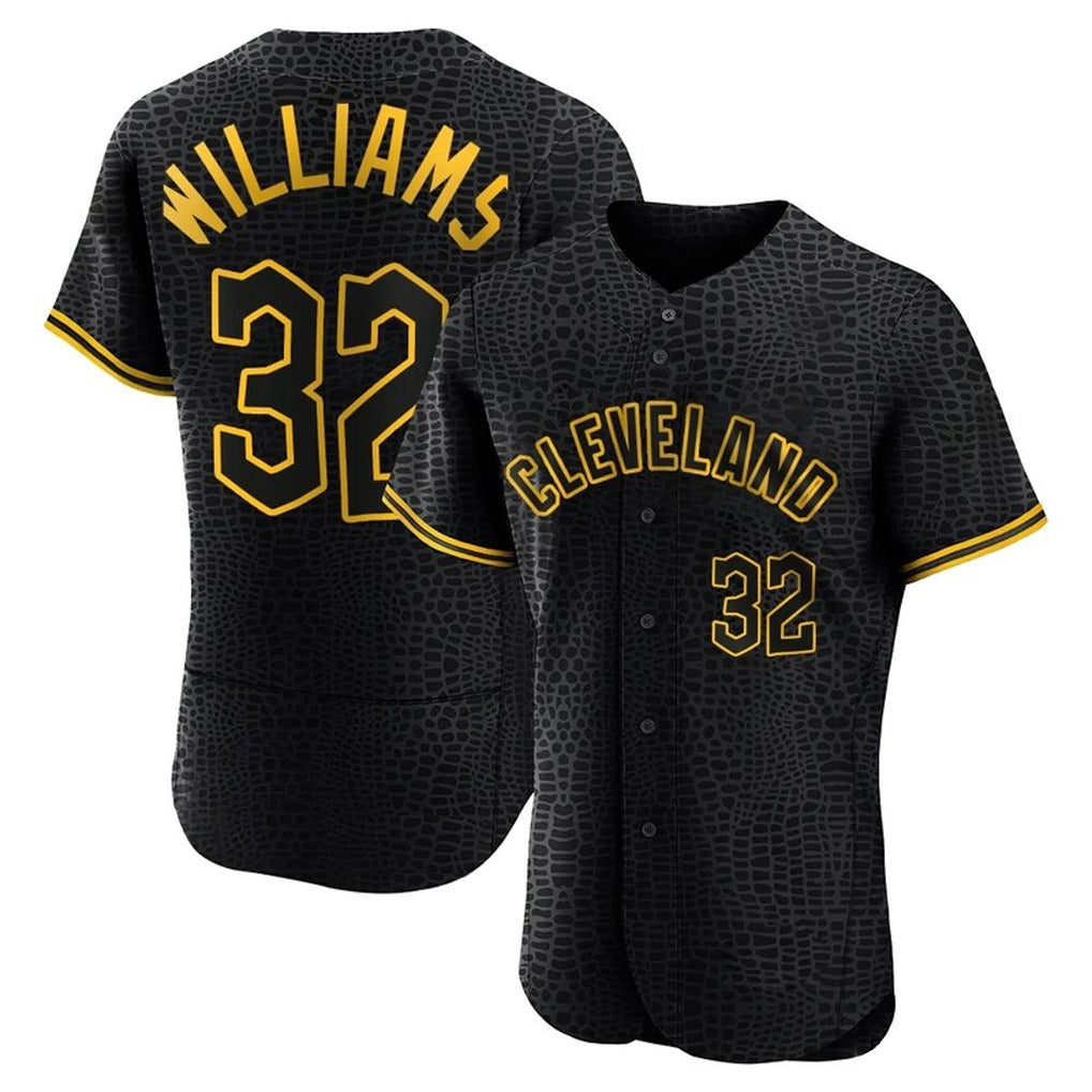 Jamed C.Guardians #32 Gavin Williams Player Black Snake Skin City Limited Elite Home Stitched Jerseys