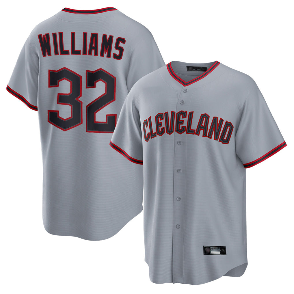 Jamed C.Guardians #32 Gavin Williams Player Gray Home Game Stitched Jerseys
