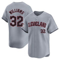 Jamed C.Guardians #32 Gavin Williams Player Gray Road Limited Home Game Stitched Jerseys