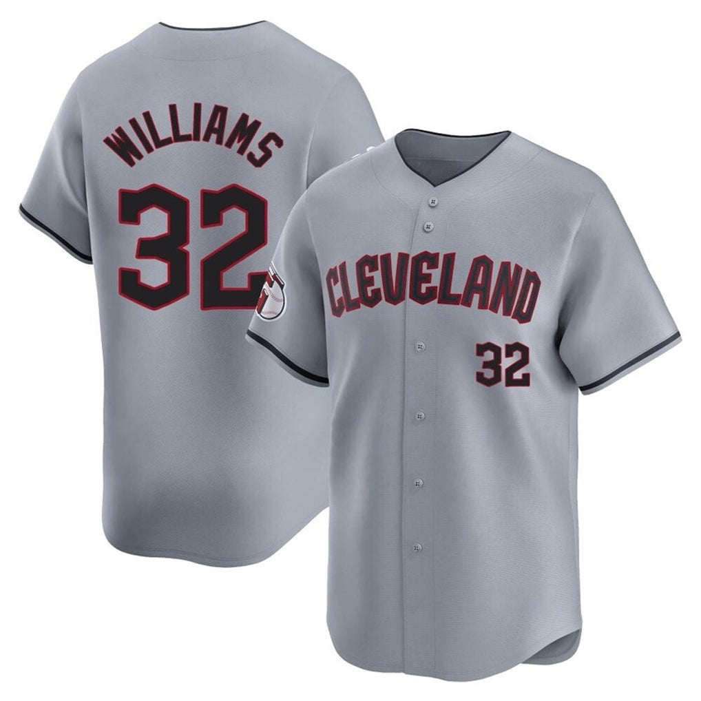 Jamed C.Guardians #32 Gavin Williams Player Gray Road Limited Home Game Stitched Jerseys