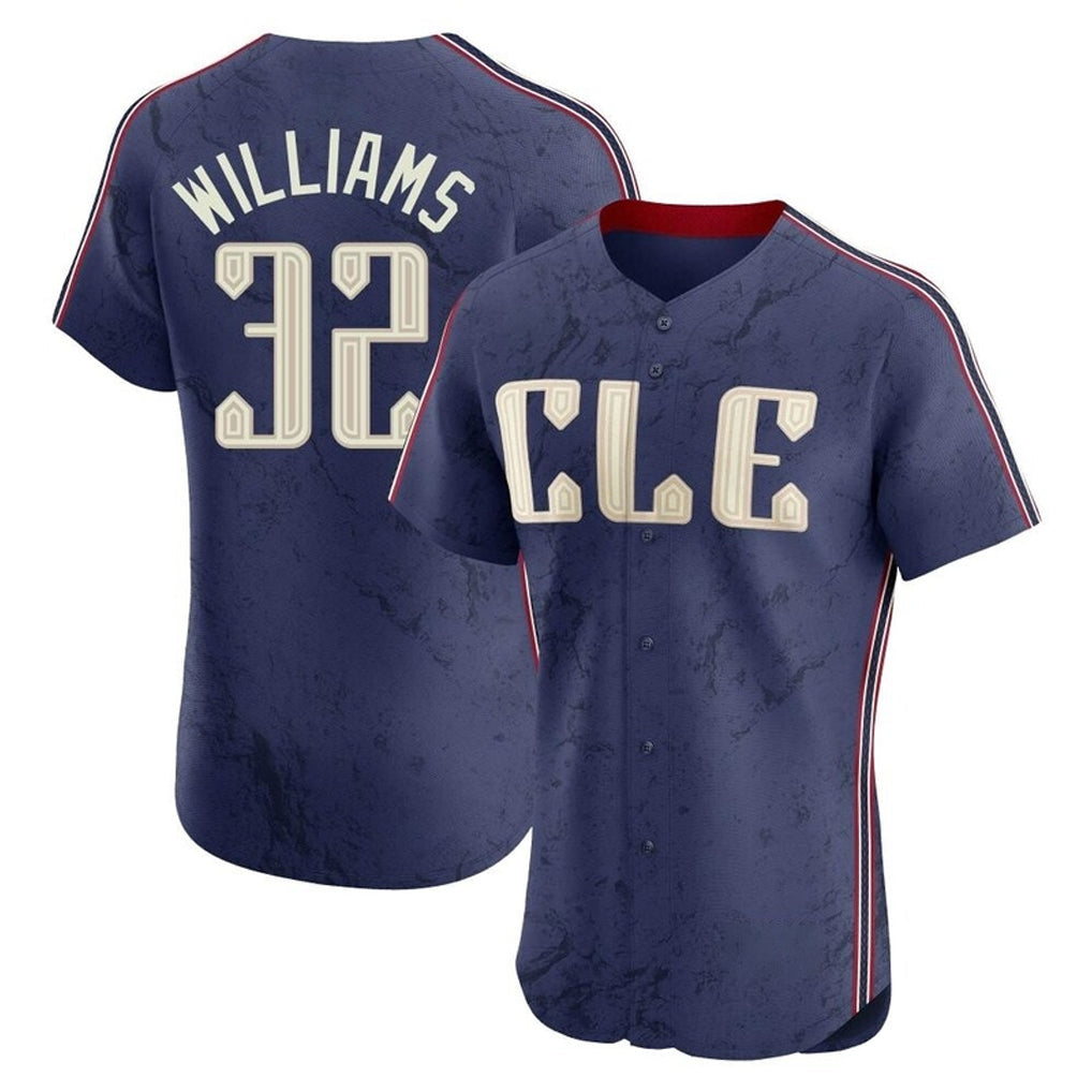 Jamed C.Guardians #32 Gavin Williams Player Navy City Connect Limited Elite Home Stitched Jerseys