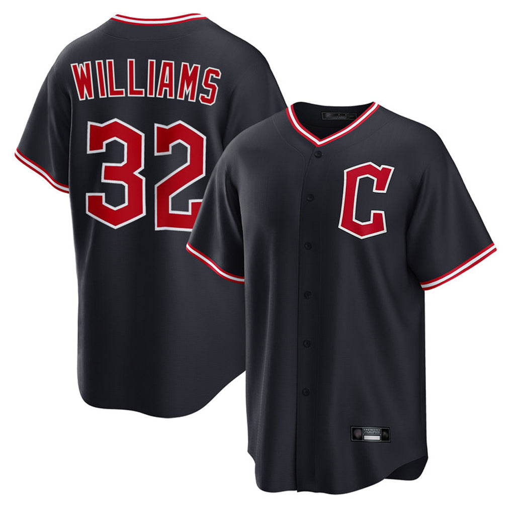 Jamed C.Guardians #32 Gavin Williams Player Navy Home Game Stitched Jerseys