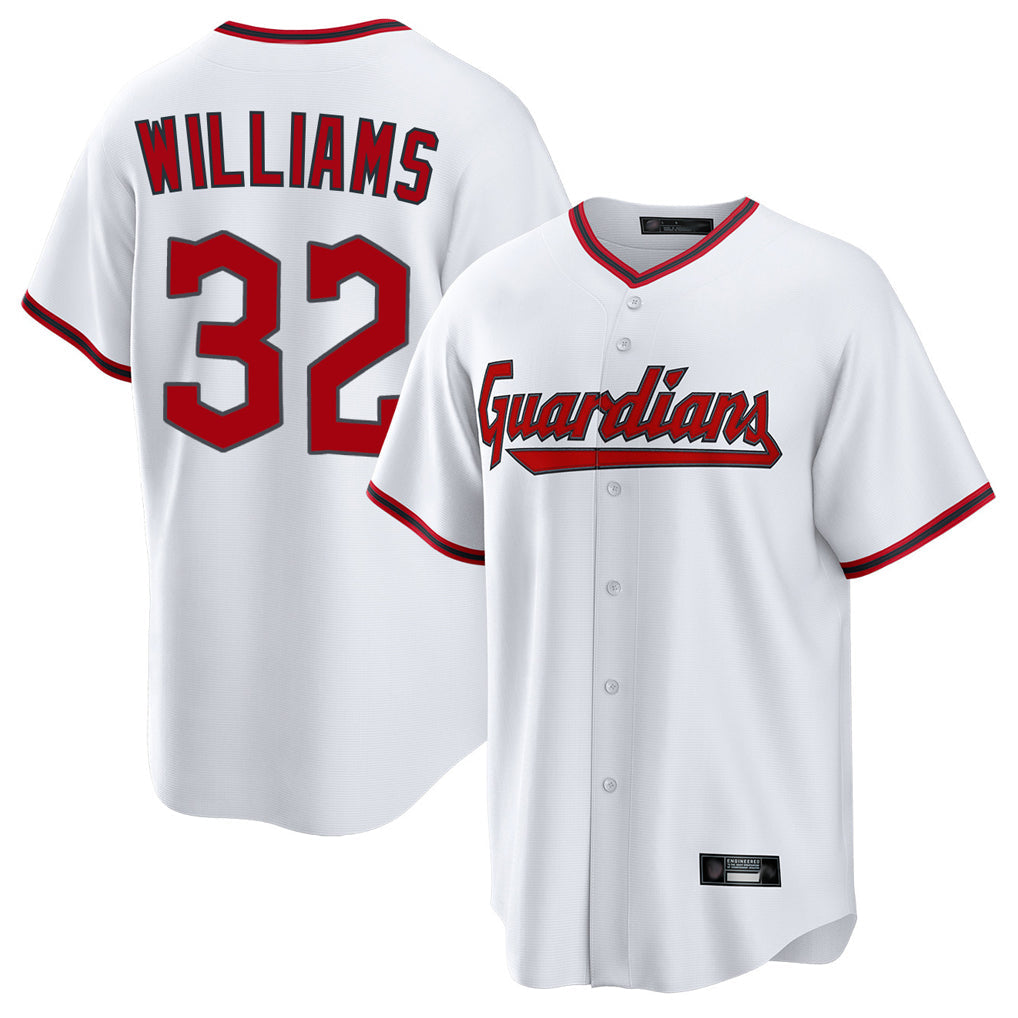Jamed C.Guardians #32 Gavin Williams Player White Game Home Stitched Jerseys