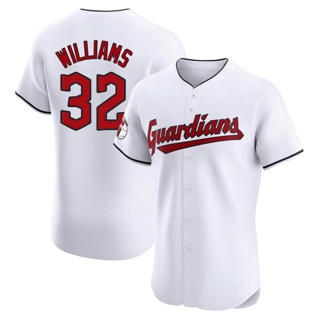 Jamed C.Guardians #32 Gavin Williams Player White Limited Elite Home Stitched Jerseys