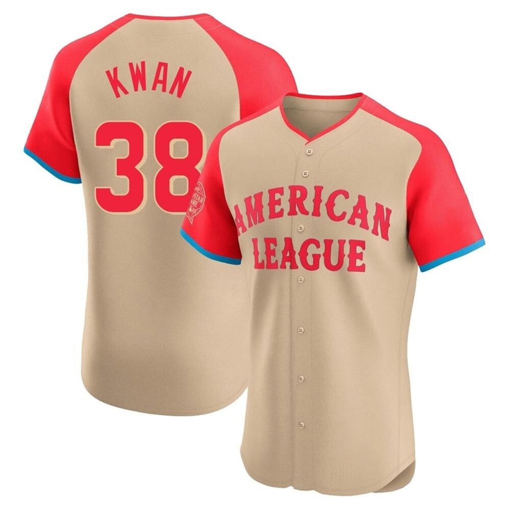 Jamed C.Guardians #38 Steven Kwan Player Cream American League All-Star Limited Elite Home Stitched Jerseys