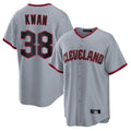 Jamed C.Guardians #38 Steven Kwan Player Gray Home Game Stitched Jerseys
