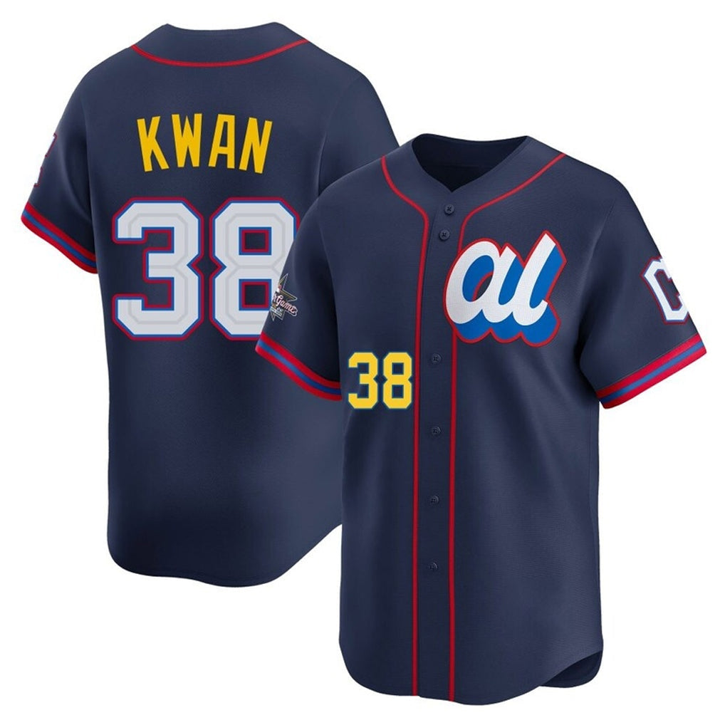 Jamed C.Guardians #38 Steven Kwan Player Navy American League All-Star Edition Limited Home Stitched Jerseys