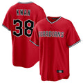 Jamed C.Guardians #38 Steven Kwan Player Red Home Game Stitched Jerseys