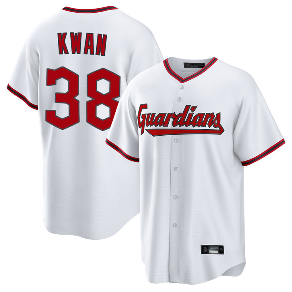 Jamed C.Guardians #38 Steven Kwan Player White Game Home Stitched Jerseys