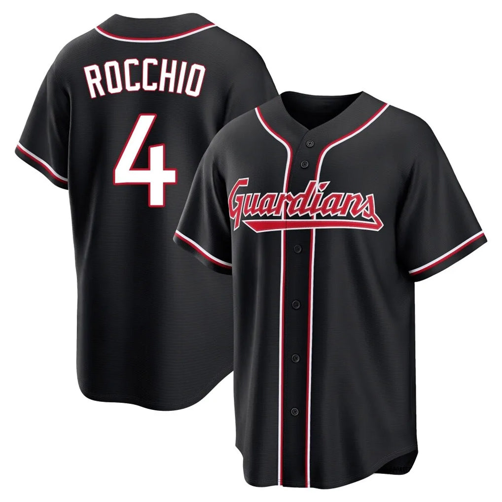 Jamed C.Guardians #4 Brayan Rocchio Player Black Fashion Out Home Game Stitched Jerseys
