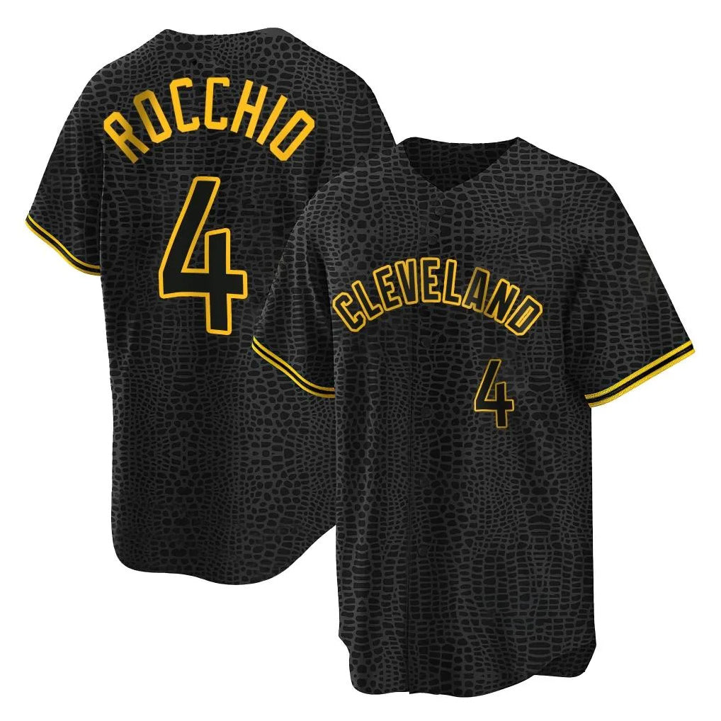Jamed C.Guardians #4 Brayan Rocchio Player Black Snake Skin City Home Game Stitched Jerseys
