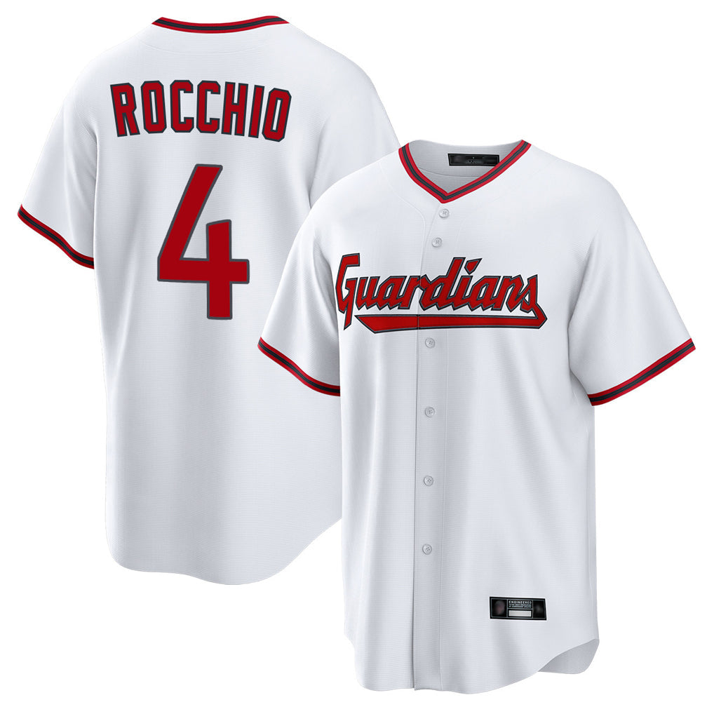 Jamed C.Guardians #4 Brayan Rocchio Player White Game Home Stitched Jerseys