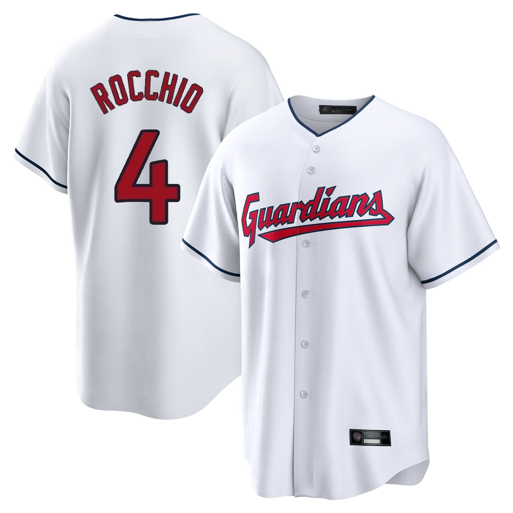Jamed C.Guardians #4 Brayan Rocchio Player White Home Game Stitched Jerseys