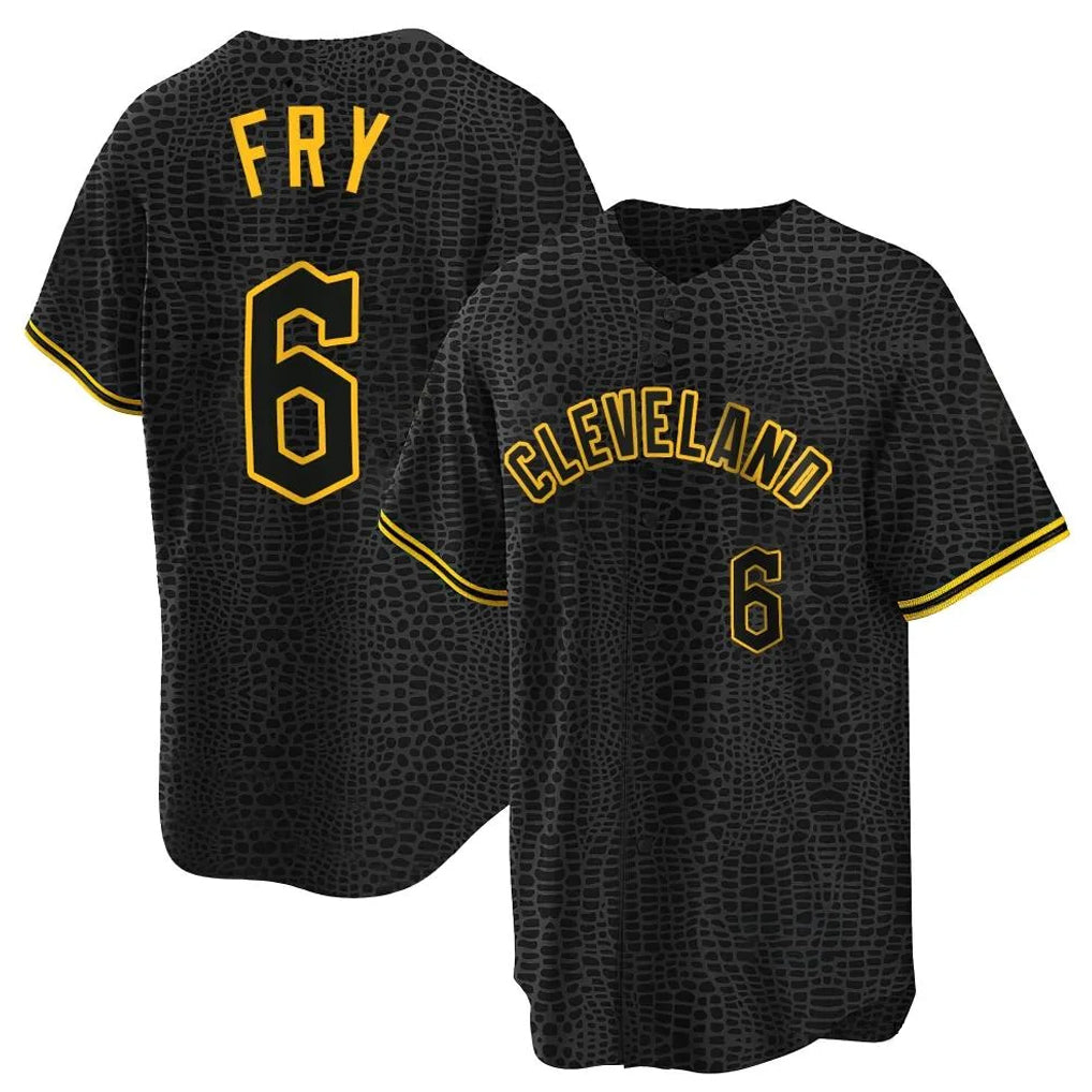 Jamed C.Guardians #6 David Fry Player Black Snake Skin City Home Game Stitched Jerseys