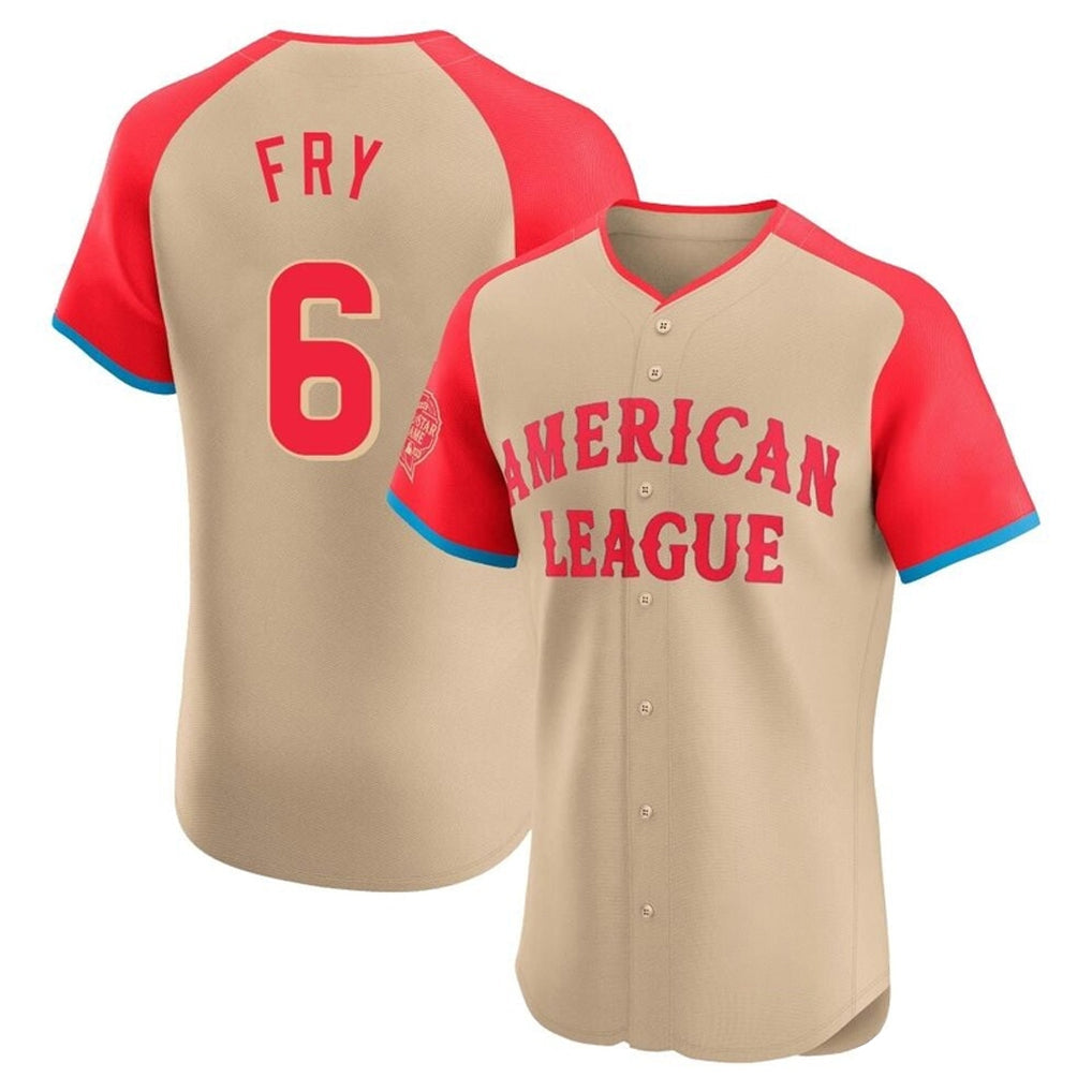 Jamed C.Guardians #6 David Fry Player Cream American League All-Star Limited Elite Home Stitched Jerseys