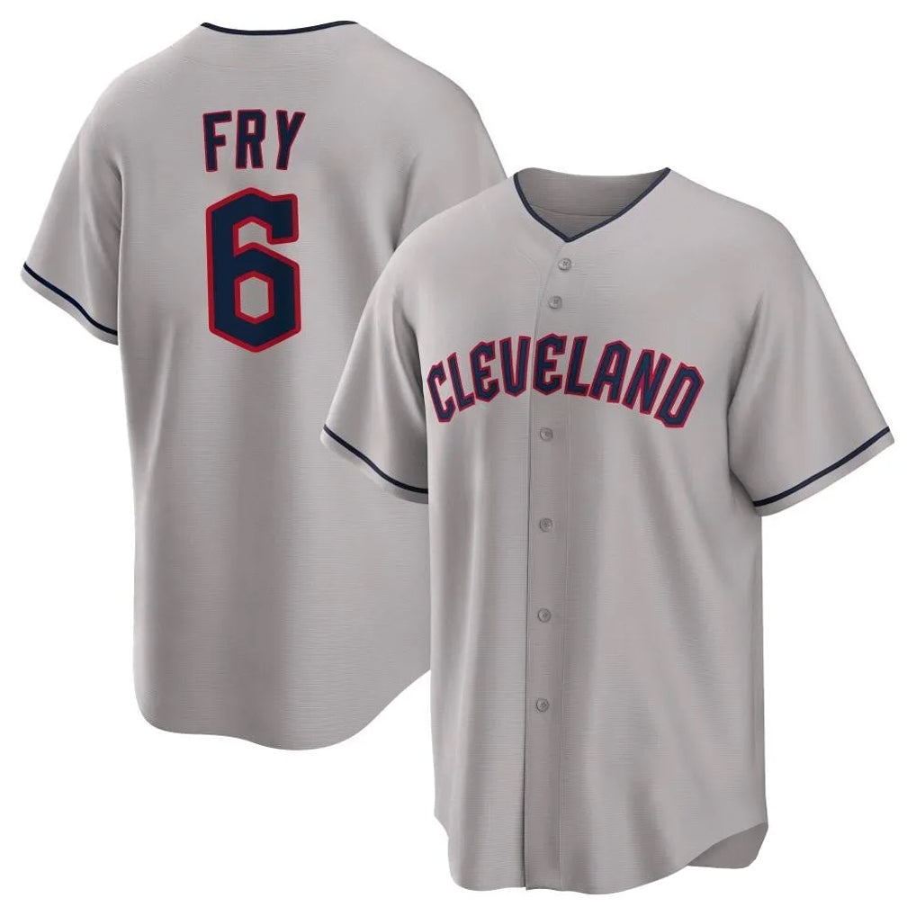 Jamed C.Guardians #6 David Fry Player Gray Game Home Stitched Jerseys