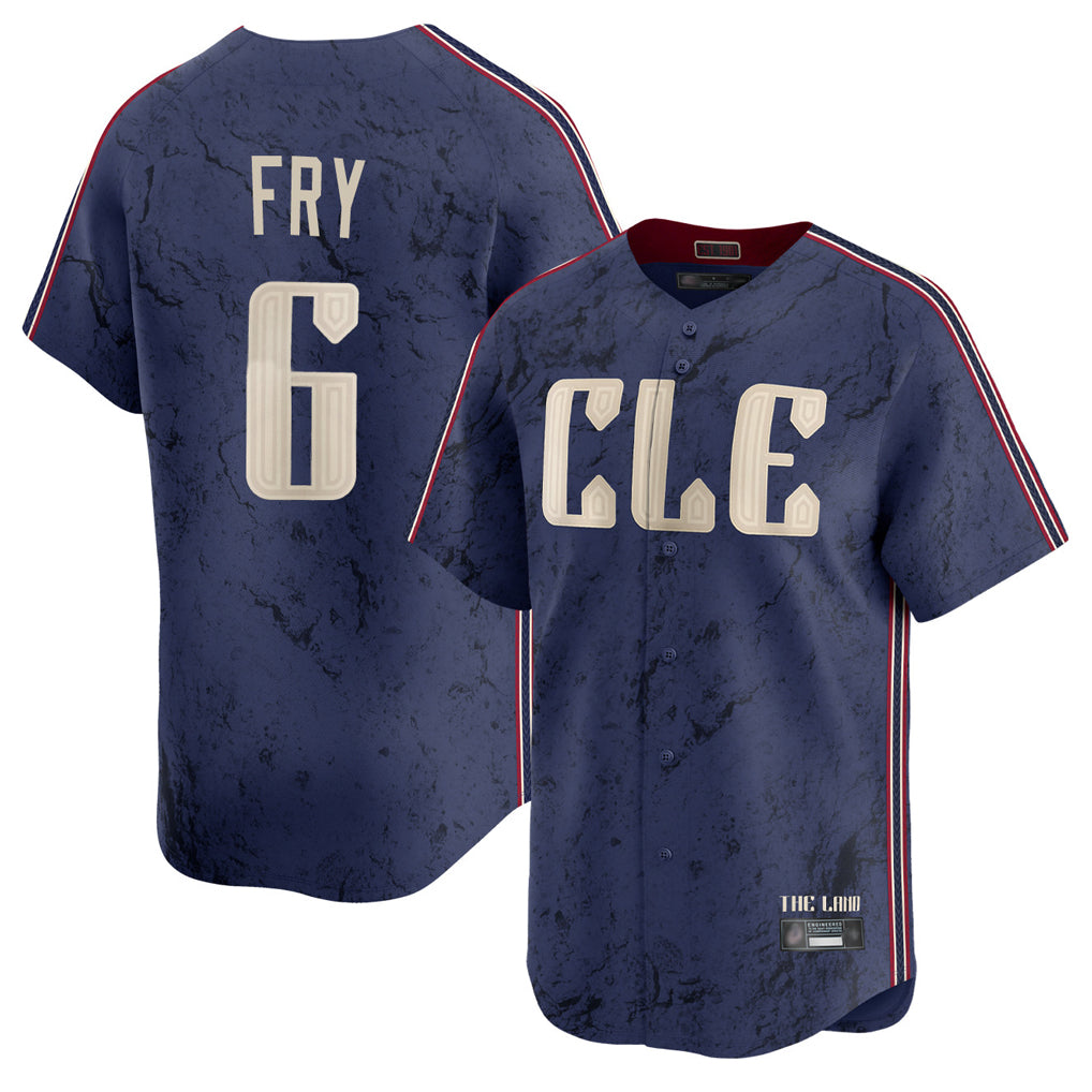 Jamed C.Guardians #6 David Fry Player Navy City Connect Limited Home Stitched Jerseys