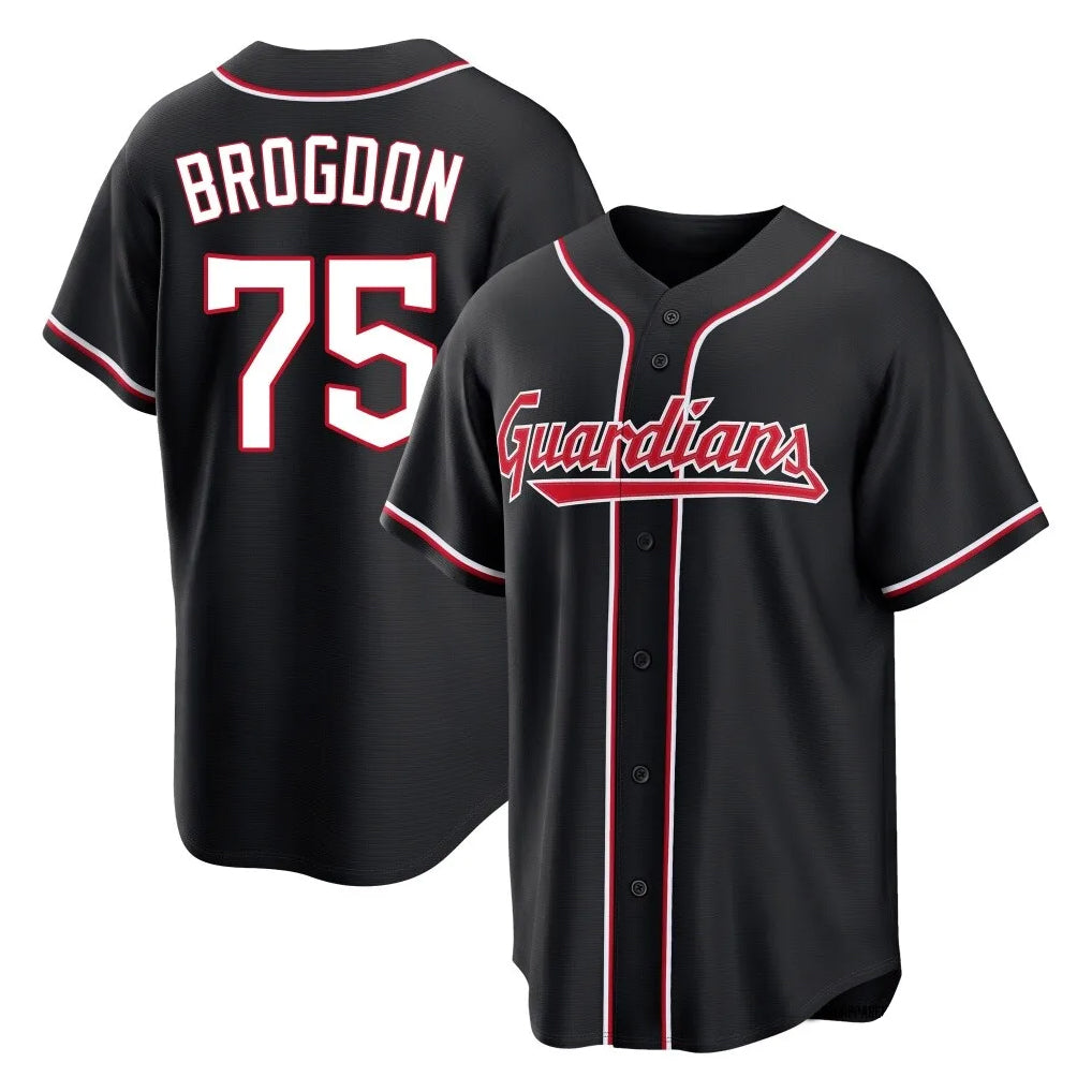 Jamed C.Guardians #75 Connor Brogdon Player Black Fashion Out Home Game Stitched Jerseys