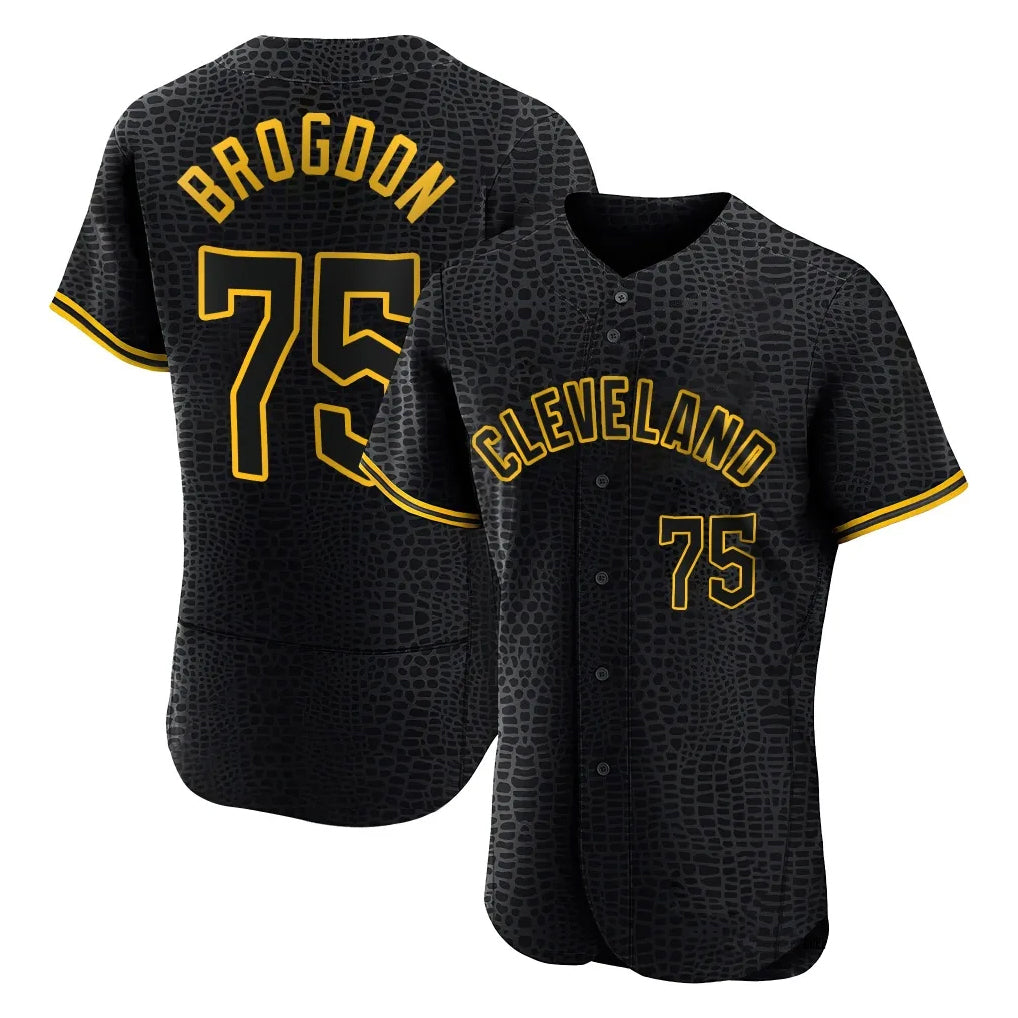 Jamed C.Guardians #75 Connor Brogdon Player Black Snake Skin City Limited Elite Home Stitched Jerseys