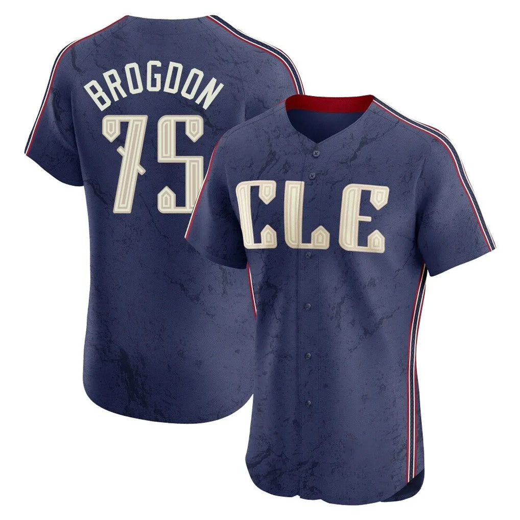 Jamed C.Guardians #75 Connor Brogdon Player Navy City Connect Limited Elite Home Stitched Jerseys