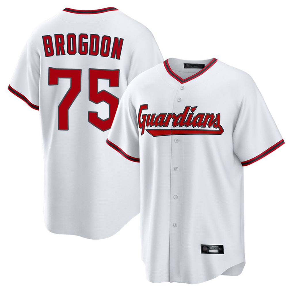 Jamed C.Guardians #75 Connor Brogdon Player White Game Home Stitched Jerseys